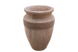 Artisan Carved Stone Barrel Planter