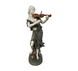 Melodia Violinist Hand-Painted Stone Sculpture