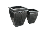Groove Textured Ceramic Planter