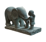 Tender Embrace – Girl & Elephant Sculpture