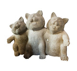Joyous Trio of Cats Sculpture