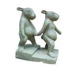 Two Rabbits Stone Sculpture
