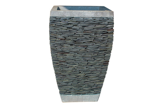 Dark Grey Pebble Pillar Planter