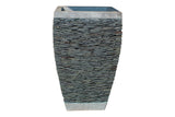 Dark Grey Pebble-Finish Pillar Planter