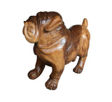 Carved Wooden Dog Sculpture