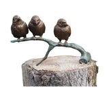 Three Sparrows on Branch Sculpture