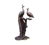 Two Peacocks on Tree Sculpture
