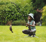 Boy Caught Fishing Bronze Sculpture