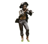 Bronze Boy Playing Flute Sculpture