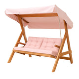 Light Pink Rope & Wood 2-Seater Swing – Luna