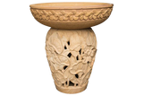 Floral Stone Bird Bath – Harmony Design