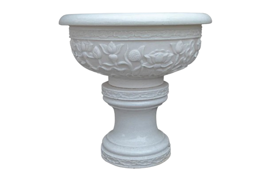 Ivory Blossom Planter with Pedestal