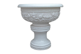 Ivory Blossom Planter with Pedestal