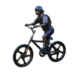 Boy on Bicycle Metal Sculpture