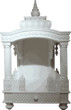 Triple-Dome White Marble Pooja Temple