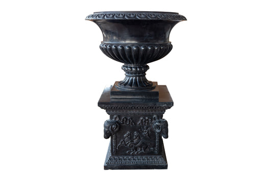 Midnight Majesty Carved Stone Planter