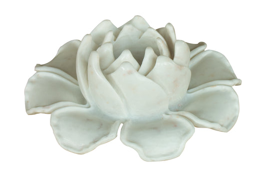 White Marble Lotus Bowl Planter