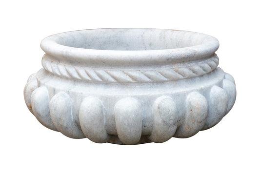 White Marble Urli Bowl Planter