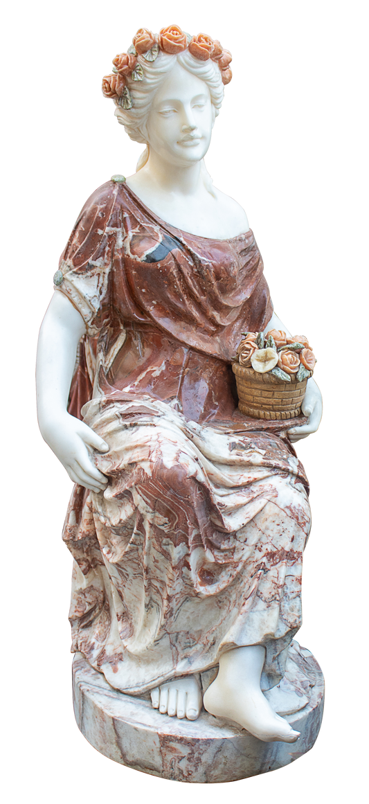 Lady of Flowers Marble Sculpture