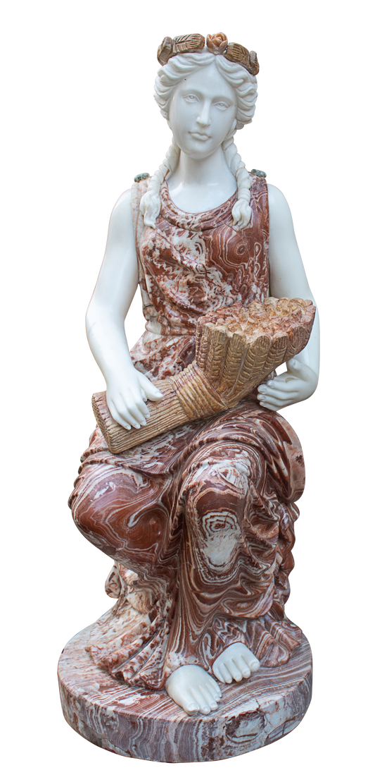 Lady of the Grain Stone Woman Sculpture