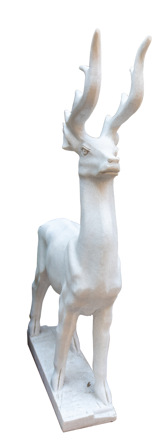 White Marble Deer Sculpture (Slim)
