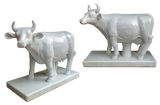 White Marble Cow Sculpture