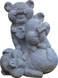 3 Face Pig Stone Sculpture (95 cm)