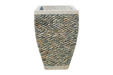 Dark Grey Pebble-Finish Pillar Planter