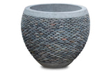 Grey Pebble Barrel Planter – Outdoor