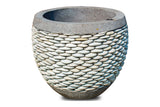 White Pebble Barrel Planter