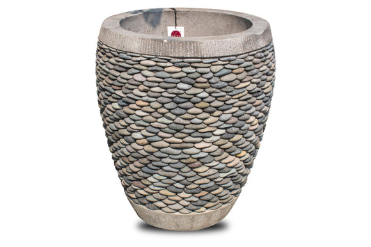 Grey Pebble-Finish Urn Planter