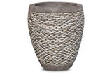 White Pebble-Finish Urn Planter