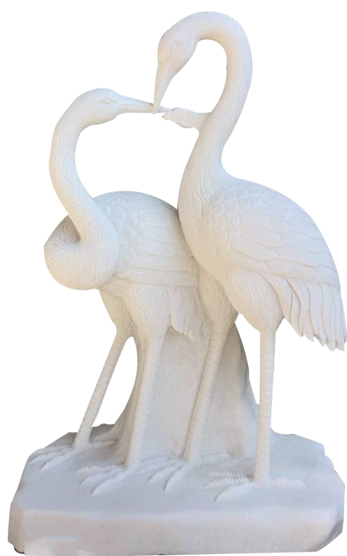 Eternal Elegance Marble Swan Couple