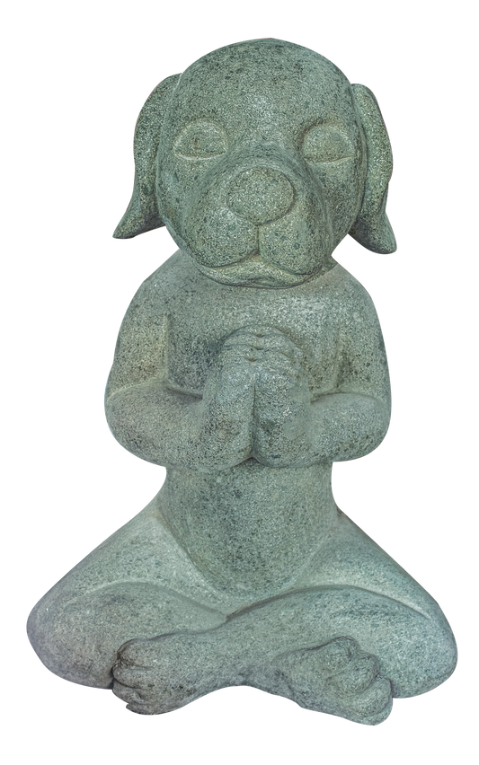 Meditating Dog Stone Sculpture