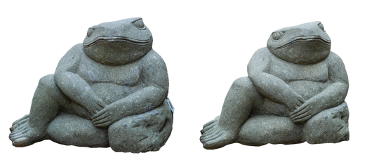 Resting Frog Stone Sculpture