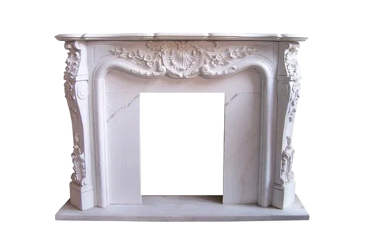 Louis XV French Style Marble Fireplace