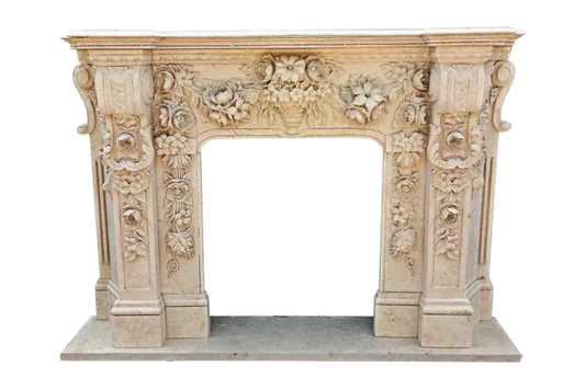 Versailles Grandeur Carved Marble Fireplace