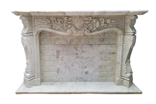 Ivory Elegance White Marble Fireplace